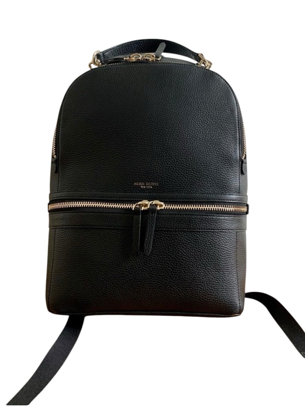 henri bendel Soho Black Pebbled Leather Backpack